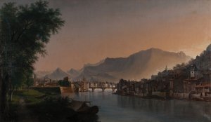 Vue de Grenoble au 19ème siècle - Jules Jean Baptiste Guedy