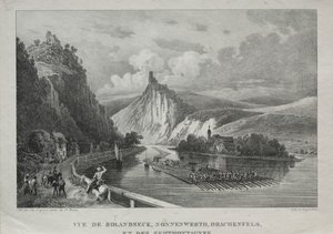 Vue de Rolandseck, Nonnenwerth, Drachenfels et Siebenbirge - Jules Jean Baptiste de Joly