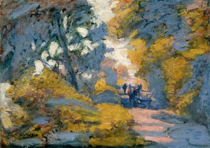 Une route ensoleillée, fin 19e ou 20e siècle - Jules Leon Flandrin