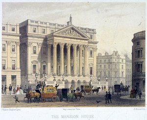 Extérieur de Mansion House, Londres, 1854
