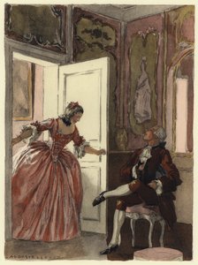 Illustration pour les mémoires de Casanova (lithographie couleur) - Jules Marie Auguste Leroux