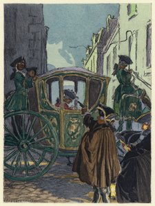 Illustration pour les mémoires de Casanova (lithographie couleur) - Jules Marie Auguste Leroux