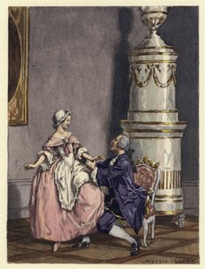 Illustration pour les mémoires de Casanova (lithographie couleur) - Jules Marie Auguste Leroux