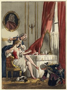 Illustration pour les mémoires de Casanova (lithographie couleur) - Jules Marie Auguste Leroux
