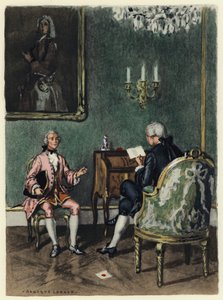 Illustration pour les mémoires de Casanova (lithographie couleur) - Jules Marie Auguste Leroux