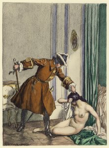 Illustration pour les mémoires de Casanova (lithographie couleur)