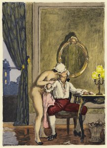 Illustration pour les mémoires de Casanova (lithographie couleur)
