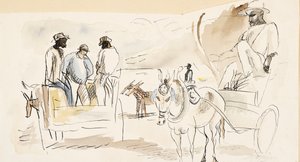 Noir et deux chariots - Jules Pascin