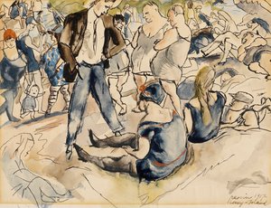 Figures sur la plage, Coney Island, 1917 - Jules Pascin