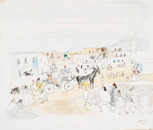 Paysage avec carrosse et figures, Tunis