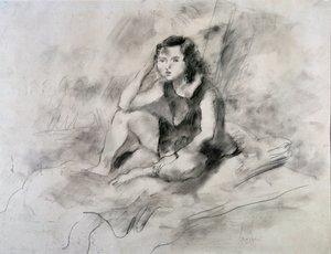 Fille assise