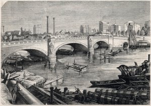 Transformations de Paris sous le Second Empire, Haussmann Paris : travaux entrepris devant le pont de l
