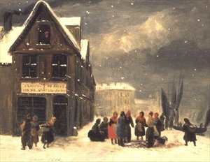 Un quai en hiver, déchargement de la prise