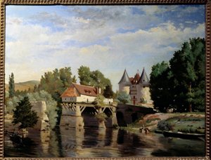 Les ruines du pont de Vernon. Peinture de Julien Devos (1846-1925)