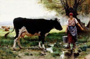 Une Laitière avec sa Vache