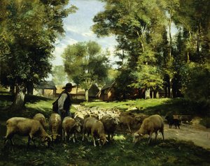 Un berger et son troupeau - Julien Dupre