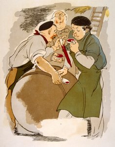 Illustration humoristique sur le vin 1946
