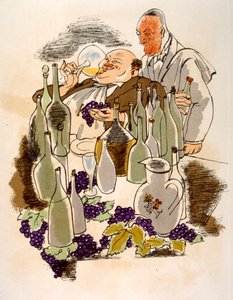 Illustration humoristique sur le vin 1946