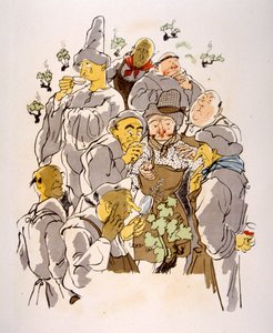 Illustration humoristique sur le vin 1946 - Julien Pavil