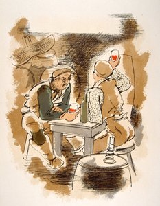 Illustration humoristique sur le vin 1946