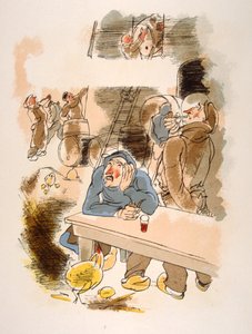 Illustration humoristique sur le vin 1946 - Julien Pavil