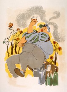 Illustration humoristique de vin 1946