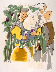 Illustration humoristique de vin 1946. Illustration de Julien Pavil