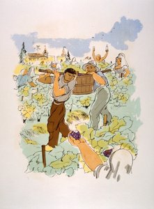 Illustration humoristique de vin 1946. Illustration de Julien Pavil