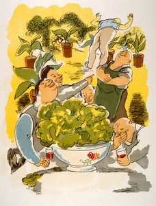Illustration humoristique de vin 1946. Illustration par Julien Pavil