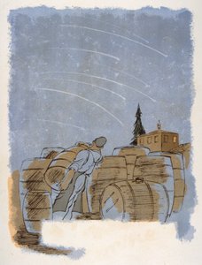 Illustration humoristique de vin 1946. Illustration par Julien Pavil