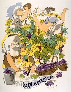 Illustration humoristique de vin 1946