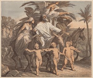 Abraham contemplant la Terre Promise, Genèse, XII, 7 - Julius (after) Schnorr von Carolsfeld