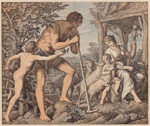 Adam et Ève après la Chute, Genèse, III - Julius (after) Schnorr von Carolsfeld