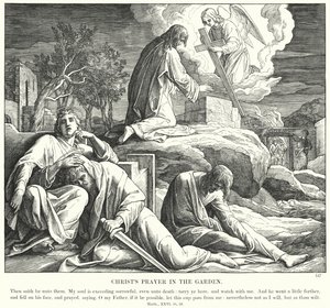 La prière du Christ dans le jardin (gravure) - Julius (after) Schnorr von Carolsfeld
