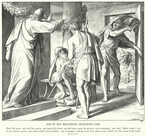 Job dans son deuil bénit Dieu (gravure) - Julius (after) Schnorr von Carolsfeld