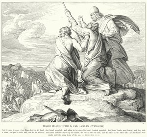 Les mains de Moïse soutenues et Amalek vaincu