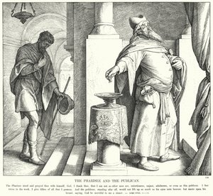 Le pharisien et le publicain (gravure) - Julius (after) Schnorr von Carolsfeld