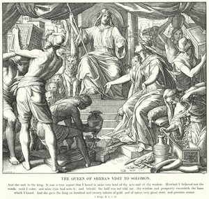 La visite de la reine de Saba à Salomon (gravure)