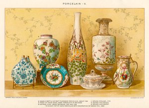 Porcelaines européennes par Julius Bien, vers 1880 (lithographie en couleur) - Julius Bien