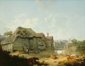 Une ferme, Otford, Kent - Julius Caesar Ibbetson