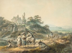 Figures sur un chemin près d