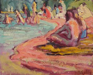 Baigneurs à la plage