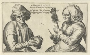 Femme filant avec son mari