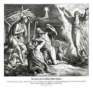 Un ange apparaît aux bergers, Évangile de Luc