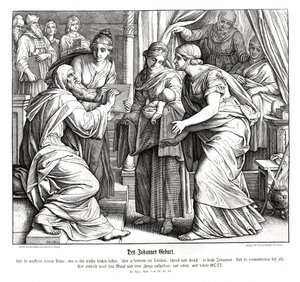 Naissance de Jean, Évangile de Luc - Julius Schnorr von Carolsfeld