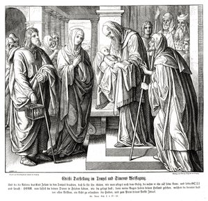 Le Christ est présenté au temple, Évangile de Luc - Julius Schnorr von Carolsfeld