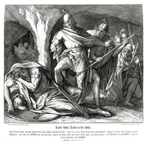 David épargne la vie de Saül - Julius Schnorr von Carolsfeld