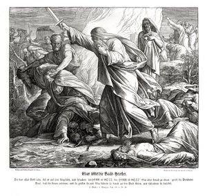 Élie tue les prophètes de Baal - Julius Schnorr von Carolsfeld
