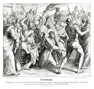 Jésus portant la croix, Évangile de Luc