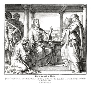 Jésus dans la maison de Marthe, Évangile de Luc - Julius Schnorr von Carolsfeld